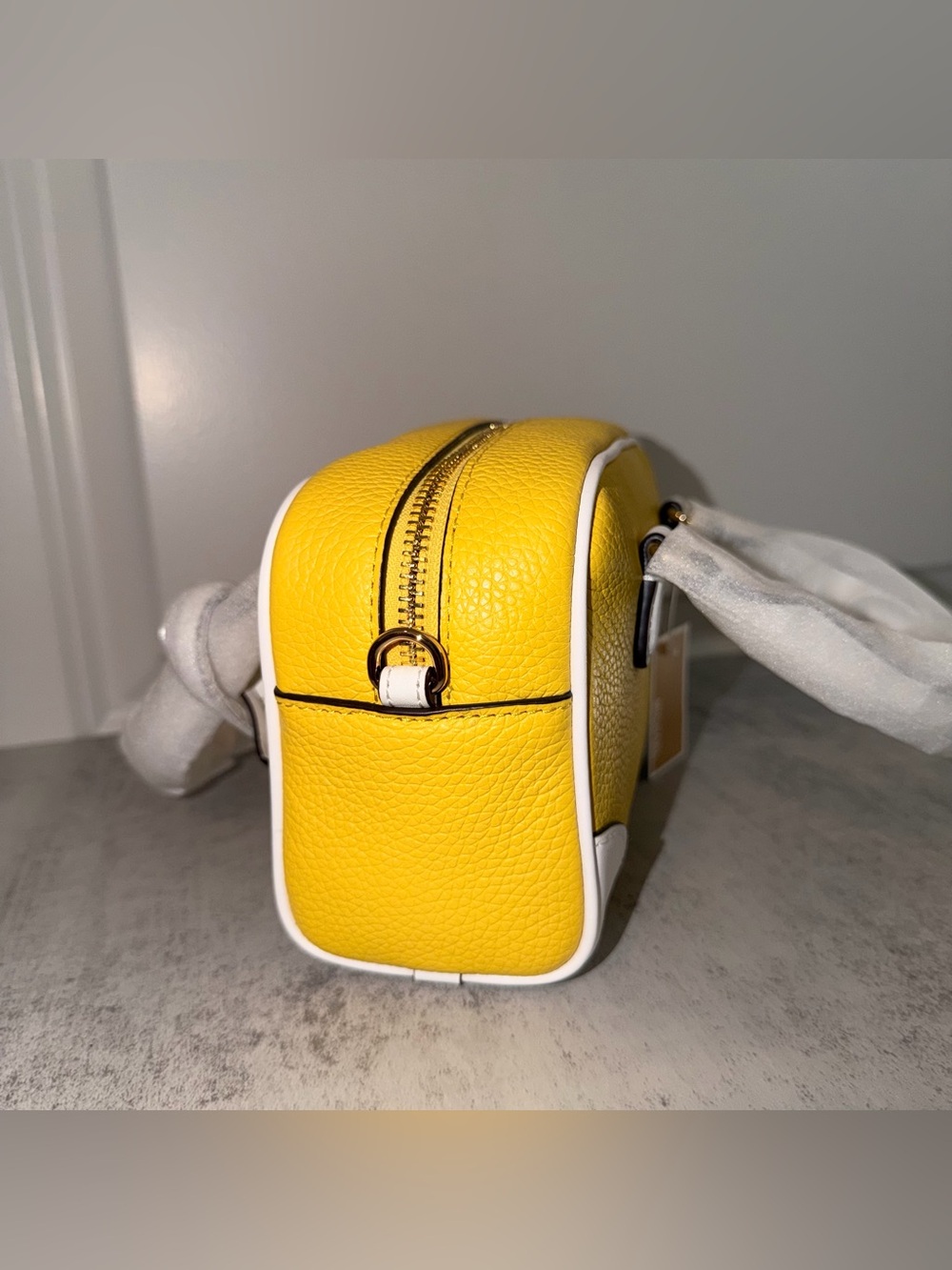 Michael Kors Thompson Extra-Small Leather Satchel in Daisy Yellow - Picture 5 of 7